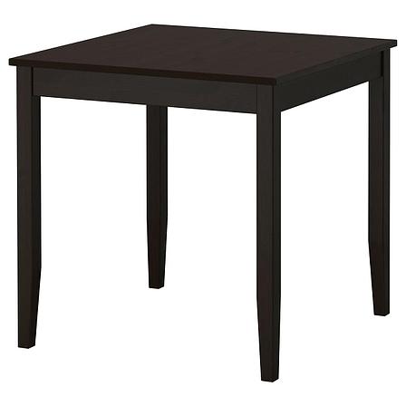 Стол ЛЕРХАМН 74x74 см черно-коричневый ИКЕА, IKEA, фото 2
