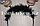 Ободок черный  с пухом ушки скелетные цветные, фото 3