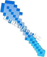 Светящаяся булава Майнкрафт (Minecraft) с звуковым эффектом голубая 52 см
