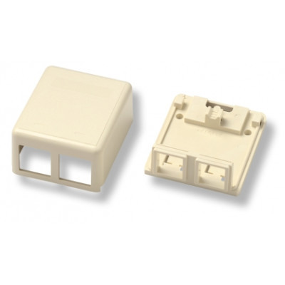Коробка для настенного монтажа AMP, внешняя, 2 модуля, цвет: белый, размер наружный: 65 - фото 1 - id-p58612673