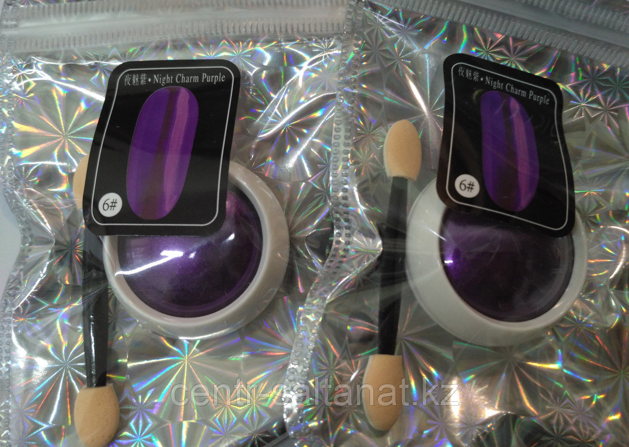 Втирка зеркальная для дизайна ногтей фиалетовая