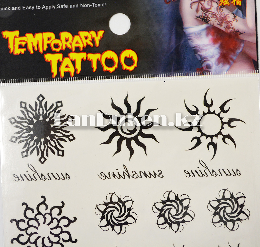 Временное тату Temporary Tattoo BJx-021 12,5*22 см черные - фото 5 - id-p58669245