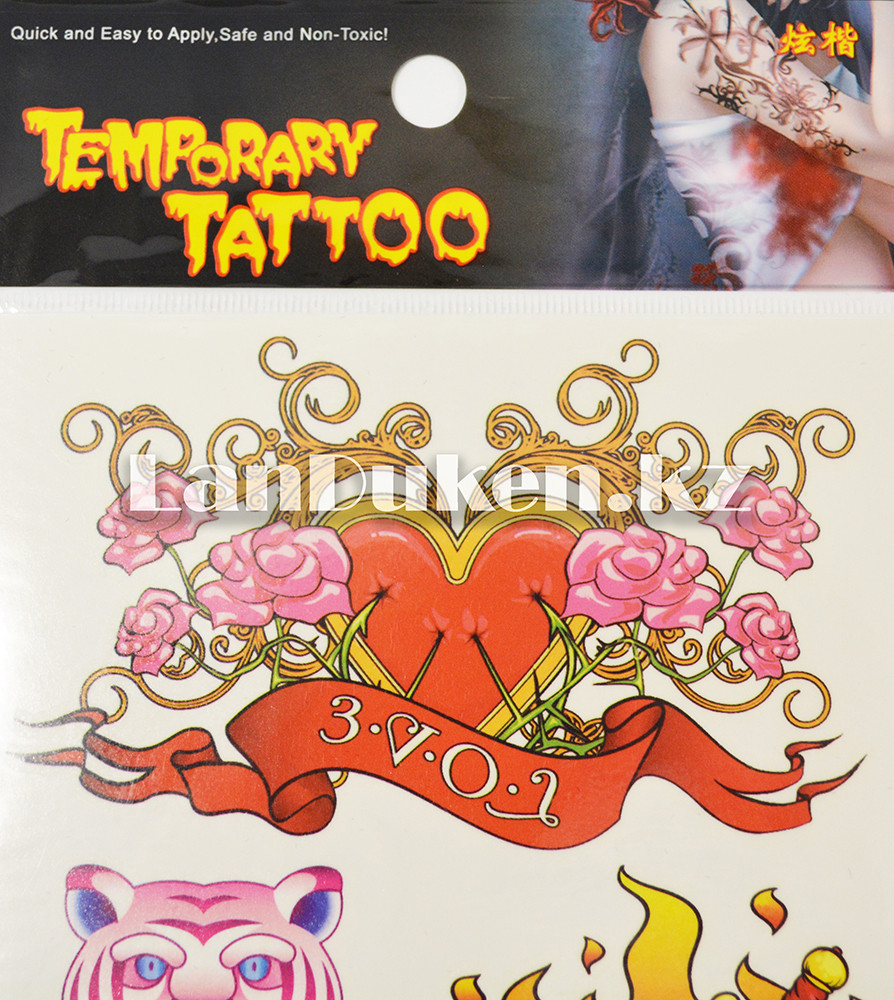 Временное тату Temporary Tattoo BJH-033 12,5*22 см цветные - фото 2 - id-p58669324