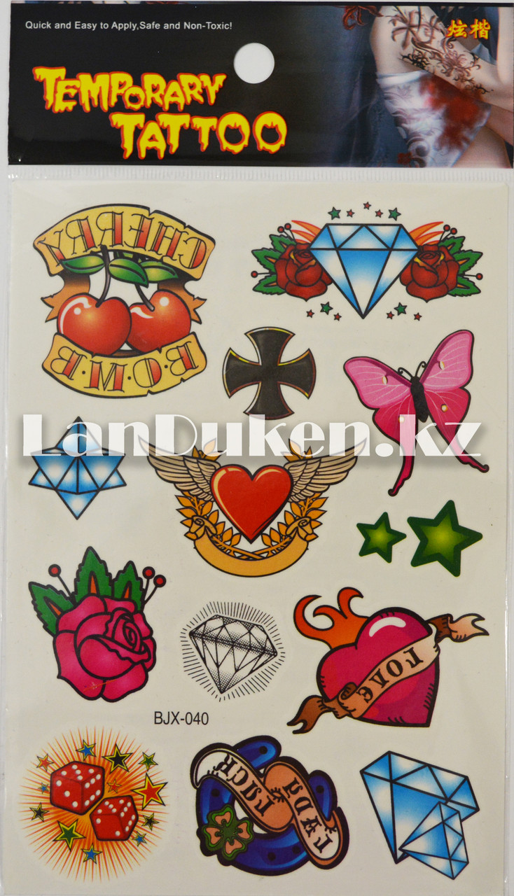 Временное тату Temporary Tattoo BJX-040 12,5*22 см цветные - фото 1 - id-p58669522