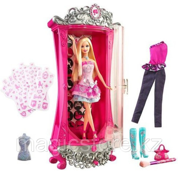 Барби Гардероб превращений Barbie Glitter Mattel купить по лучшей цене в  Алматы от компании "ТМ "Magic Sweets&Toys&Games"". Куклы, пупсы