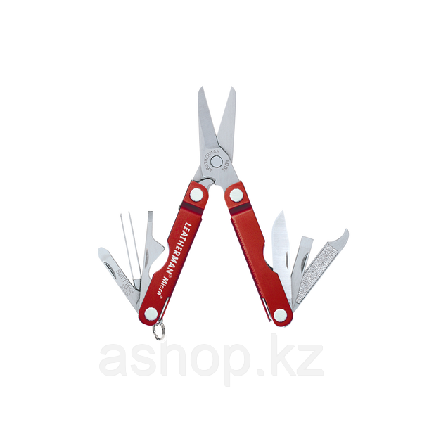 Мультитул брелок Leatherman Micra, Кол-во функций: 10 в 1, Цвет: Красный, (MICRA)