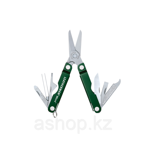 Мультитул брелок Leatherman Micra, Кол-во функций: 10 в 1, Цвет: Зелёный, (MICRA)