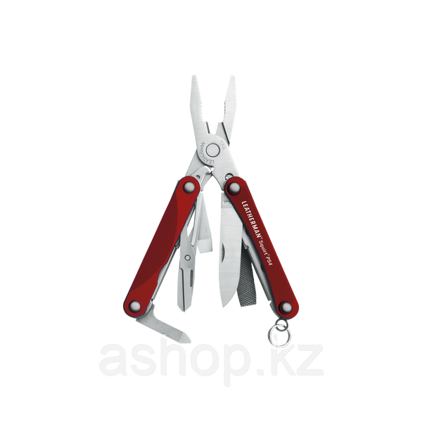 Мультитул брелок Leatherman Squirt PS4, Кол-во функций: 9 в 1, Цвет: Красный, (PS4)