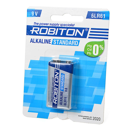 Батарейка  Robiton 9v   Alkaline 6LR61 standart