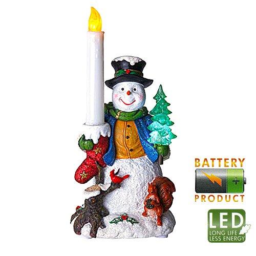 Светильник Снеговик со свечой 24х12см на батарейке 990-72