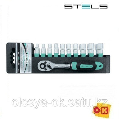 Набор головок 1/4 с трещоточным ключом STELS, фото 2