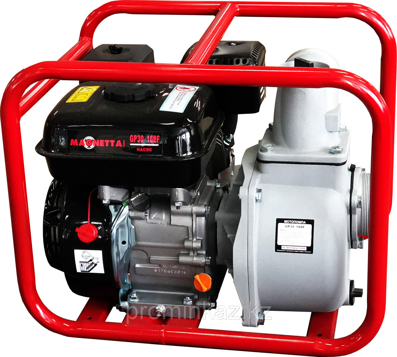 Мотопомпа бензиновая MAGNETTA GP30-168F, D80мм, 30-55 м.куб/ч