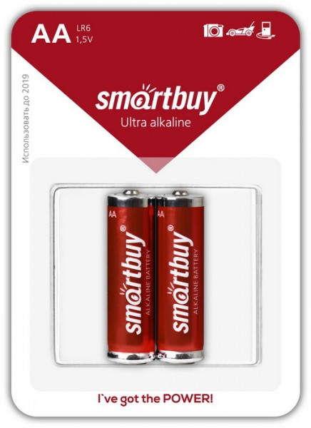 Батарейка алкалиновая Smartbuy LR6-2BL (AA 1,5V)