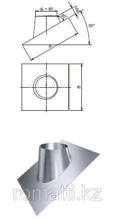 Проход кровельный DDT 30 А (DN250), фото 1