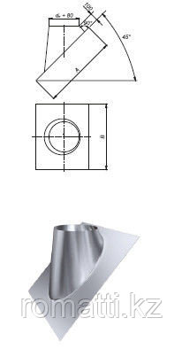 Проход кровельный DDT 45 А (DN180), фото 1