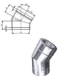 Колено BGT 45 ST (DN 180), фото 1