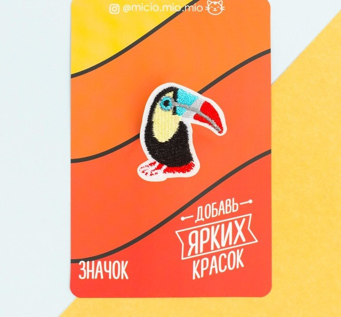 Текстильный значок "Тукан"