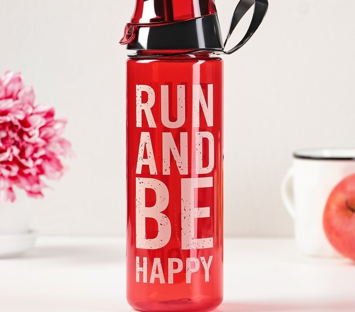 Бутылка для бега "Run and be Happy" 750 мл