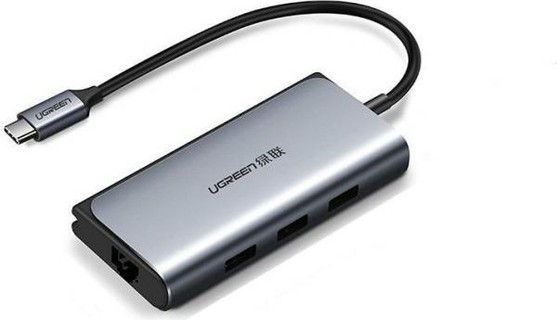 Type C хаб-конвертор. 1*Ethernet, 3*USB 3.0 +PD
