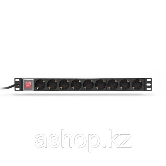 Сетевой фильтр SHIP 700509102, 3 кВт, Длина кабеля: 2м., Разъемы: Тип F "Schuko" (9 шт.), Цвет: Чёрный, металл