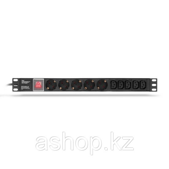 Сетевой фильтр SHIP 700510102, 3 кВт, Длина кабеля: 2,0м., Разъемы: Тип F "Schuko" (5 шт.) + Тип C13 - 5 шт.,