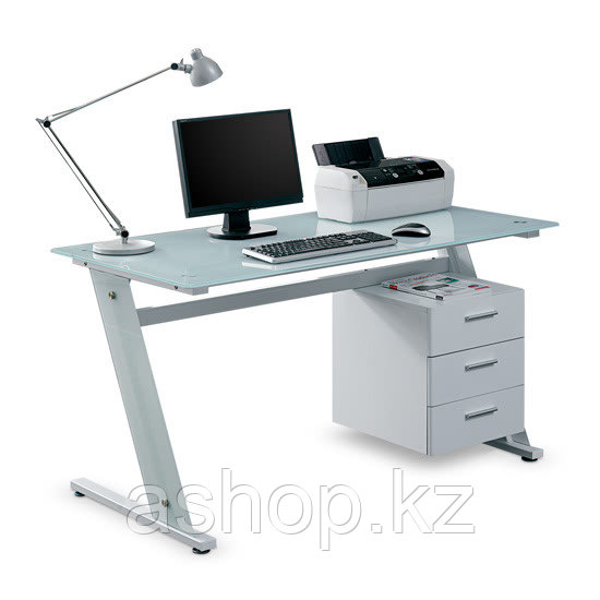 Стол компьютерный Deluxe Sigma, Материал: Стекло, Цвет: Белый, (DLFT-3314CT )