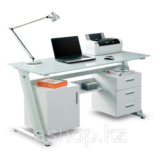 Стол компьютерный Deluxe Sofia, Материал: Стекло, Цвет: Белый, (DLFT-3315CT)