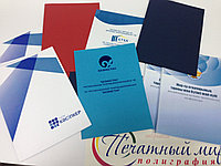 Папки-биговки с кармашком, из микровельвета