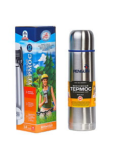 Термос для чая 0,75 л Penguin BK-47 узкое горло, глухая пробка, фото 1