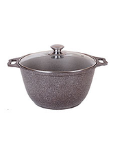 Кастрюля Мраморная кмк32а 3,0л,ст.крыш.,кофейный