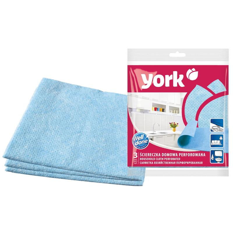 Салфетка для уборки York, перфорированная, 34*35см, 3шт.