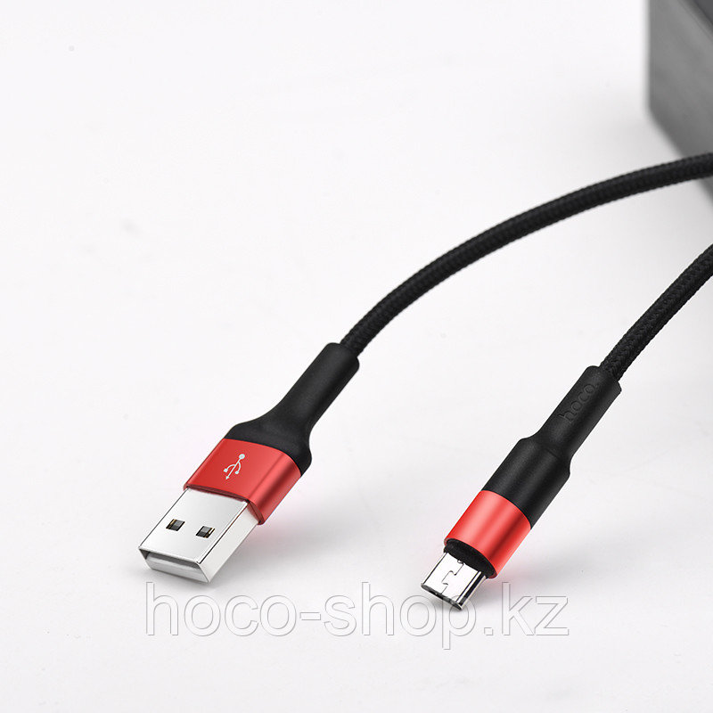 Кабель USB Hoco X26 Xpress Charging Micro Black&red - фото 2 - id-p58947236