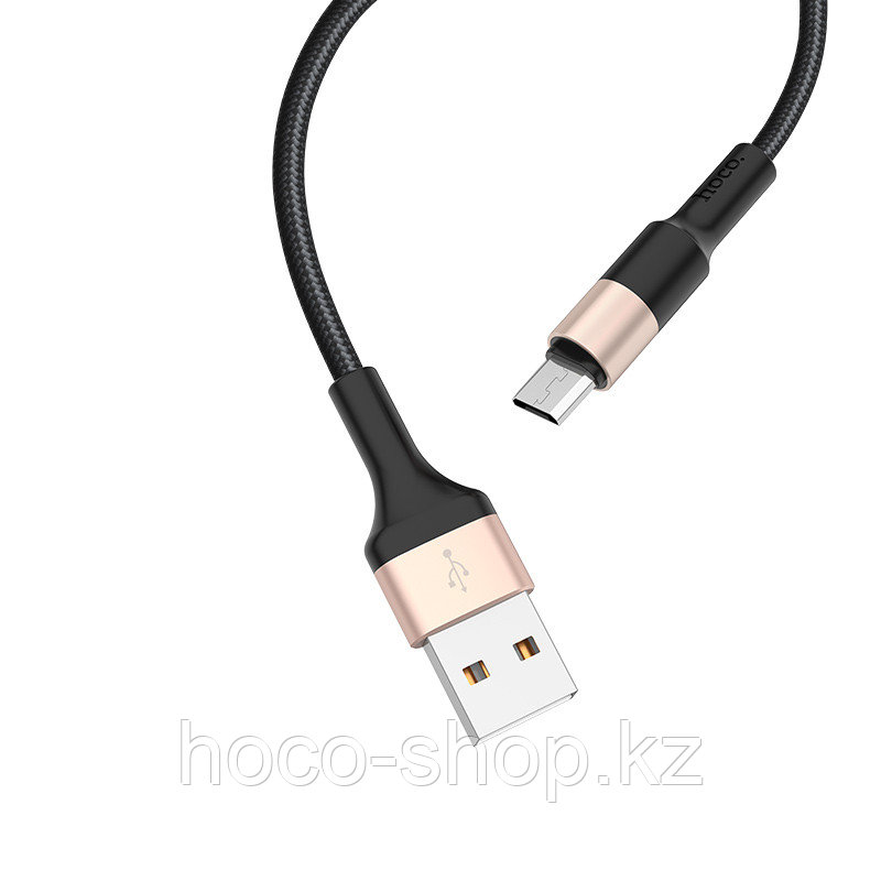 Кабель USB Hoco X26 Xpress Charging Micro Black&gold - фото 2 - id-p58947351