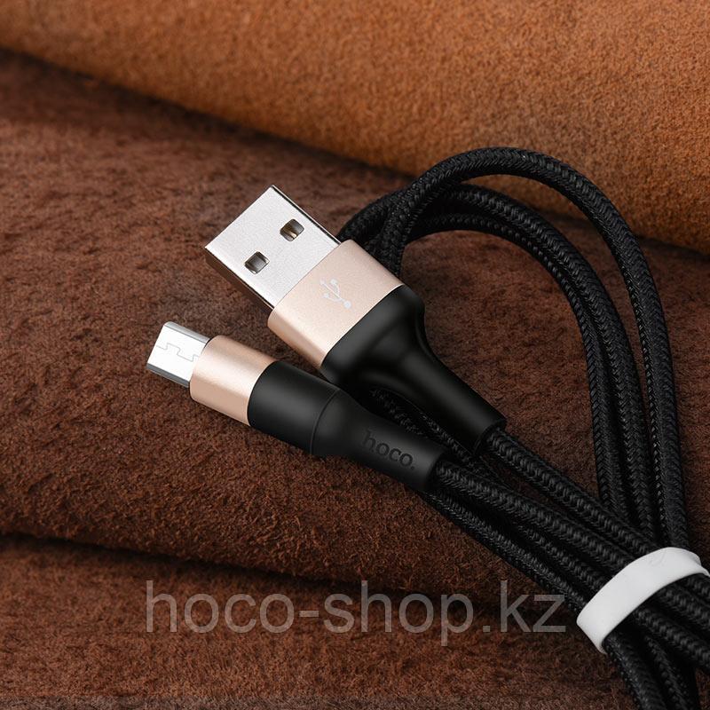 Кабель USB Hoco X26 Xpress Charging Micro Black&gold - фото 4 - id-p58947351