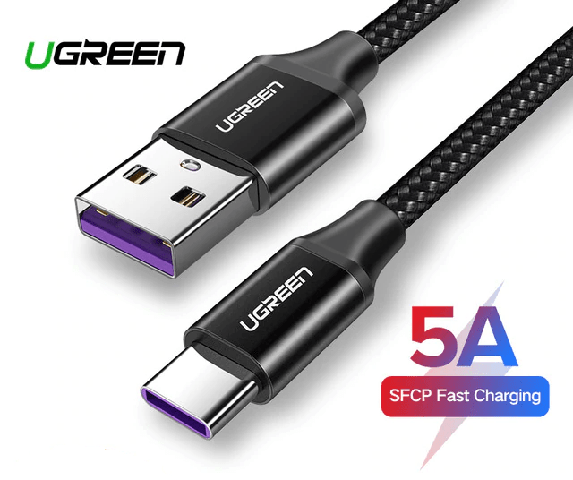 Кабель USB 2.0 - USB C, 480Mbps, 5A, Huawei SuperCharge, 1m US279 (50567) UGREEN