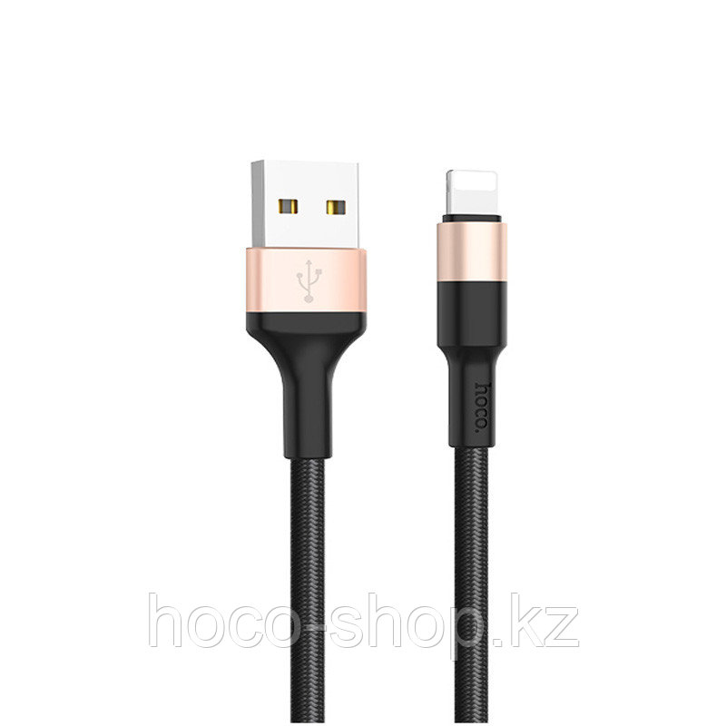 Кабель USB Hoco X26 Xpress Charging Apple (Lightning) Black&gold, фото 1