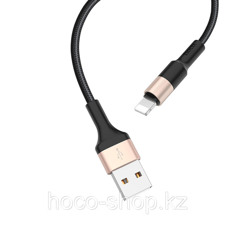 Кабель USB Hoco X26 Xpress Charging Apple (Lightning) Black&gold - фото 2 - id-p58947960