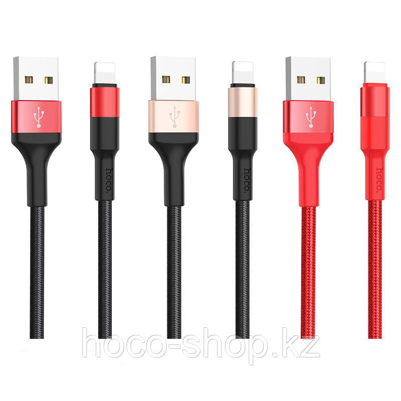 Кабель USB Hoco X26 Xpress Charging Apple (Lightning) Black&Red - фото 5 - id-p58951733