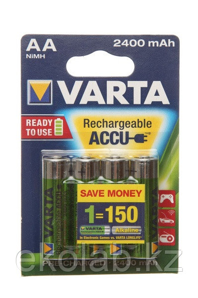 Аккумулятор VARTA POWER Ready 2 Use (предзаряженный) AA, 1.2 В, 2400 мАч, NiMH BL4