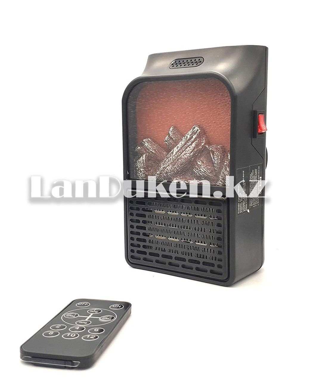 Портативный электрический настенный мини-нагреватель с визуальным пламенем и пультом управления (900 W) - фото 8 - id-p58981498