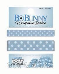 Двусторонняя лента в горох -French Blue Bo Bunny