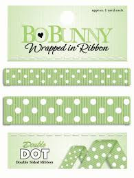 Двусторонняя лента в горох "Mint Green" Bo Bunny