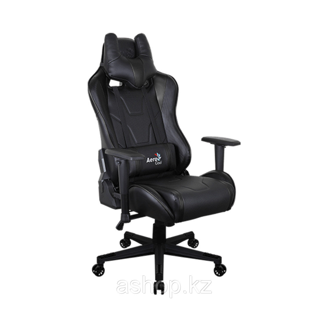 Кресло игровое AeroCool AC220, Нагрузка (max): 150 кг, Подлокотники, Подголовник, Вентиляция, Цвет: Чёрный, (A