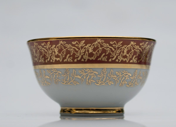 Пиала 10см Лист Бордовый (Carlsbad, Чехия), фото 1