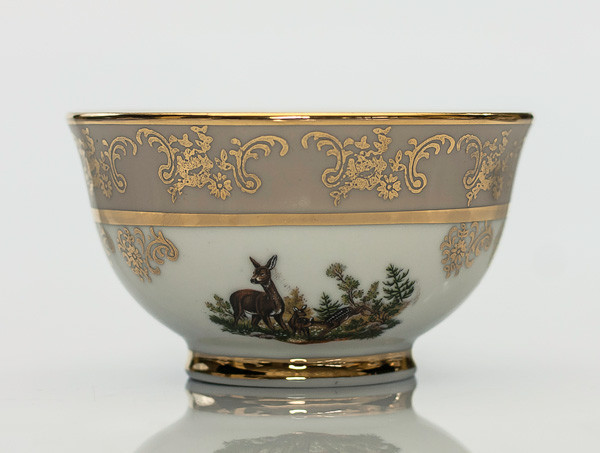 Пиала 10см Охота Бежевая (Carlsbad, Чехия), фото 1