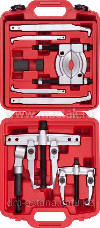 Съемник подшипников 30 т, 2-х захватный, сегментного типа, кейс, 14 предметов МАСТАК 104-12030C