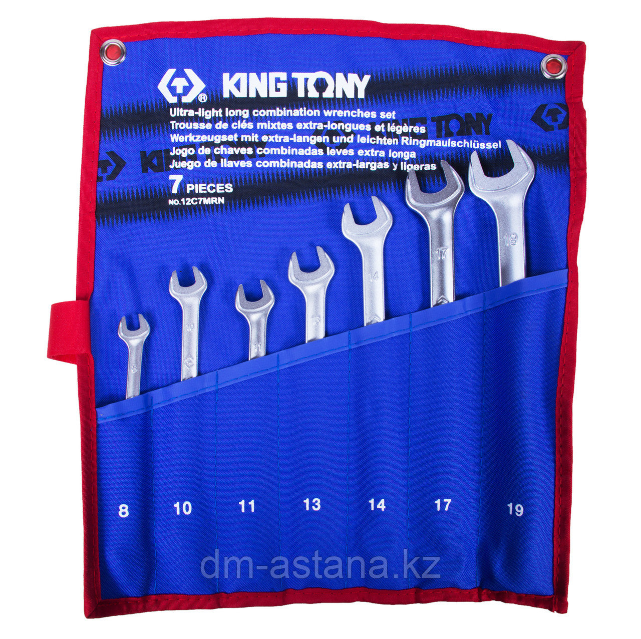 Набор комбинированных удлиненных ключей, 8-19 мм, чехол из теторона, 7 предметов KING TONY 12C7MRN - фото 2 - id-p53195512