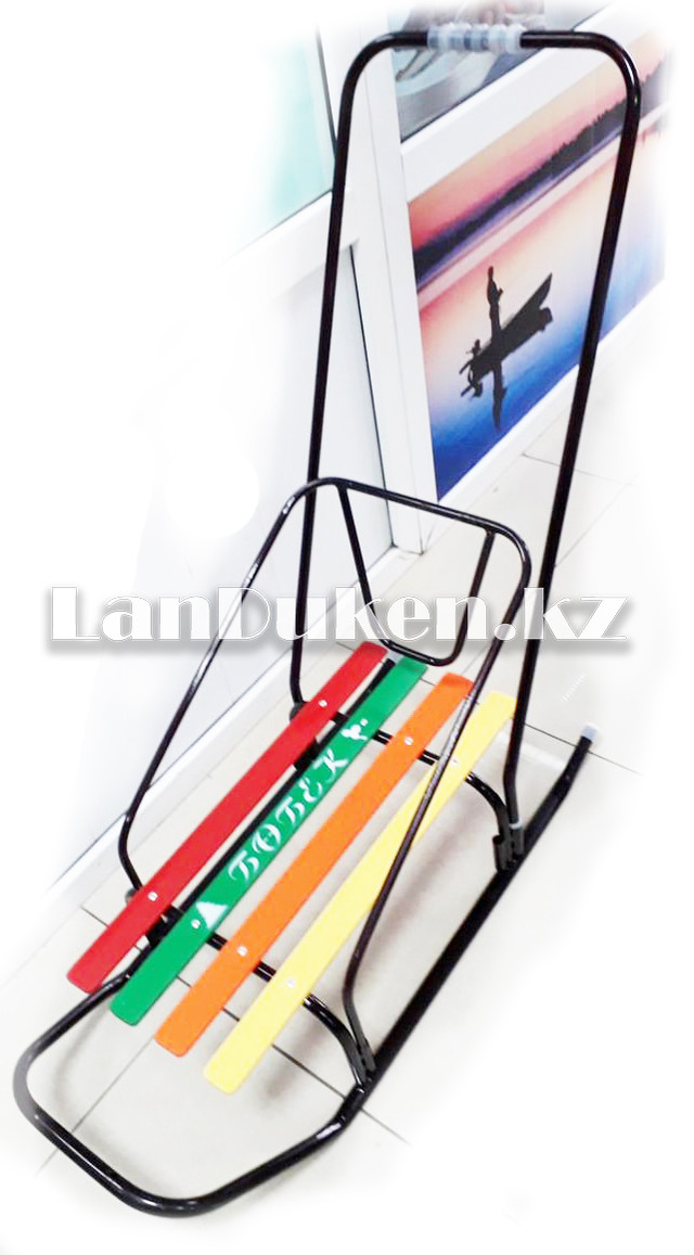 Санки двойные детские cо спинкой купить в интернет-магазине LanDuken.kz