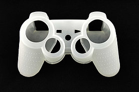 Чехол для джойстика Sony PlayStation 2/3, силиконовый, белый, PS2/PS3
