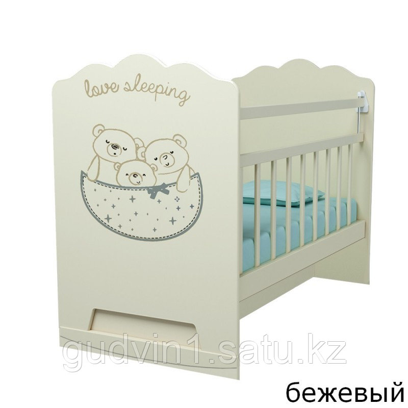 Детская кроватка ВДК Love Sleeping с маятником, с ящиком беж.